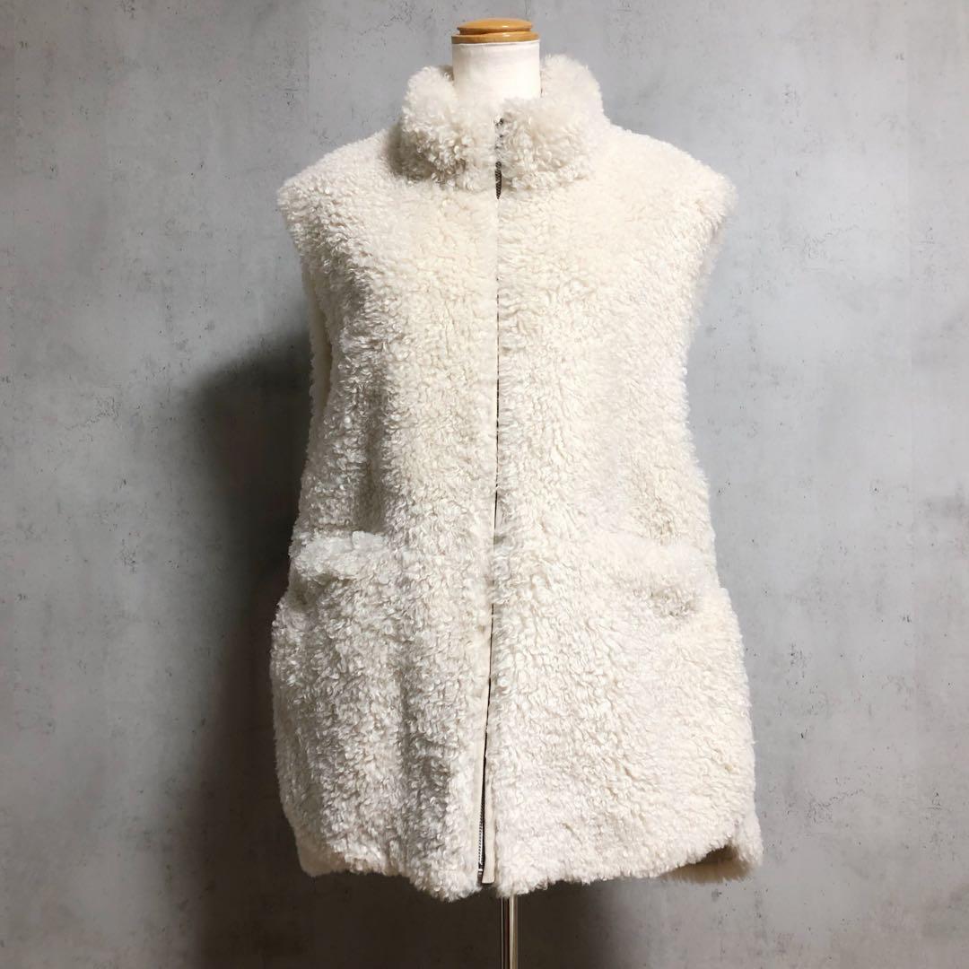 美品　anuke アンヌーク Eco Fur Vest エコファーベスト