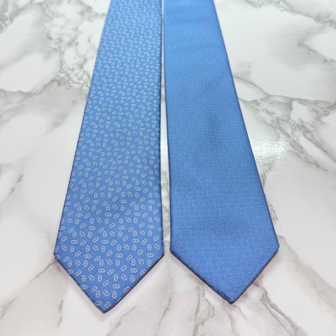 ✨極美品✨ 現行タグ HERMES ネクタイ 2way シルク100% H織タイ