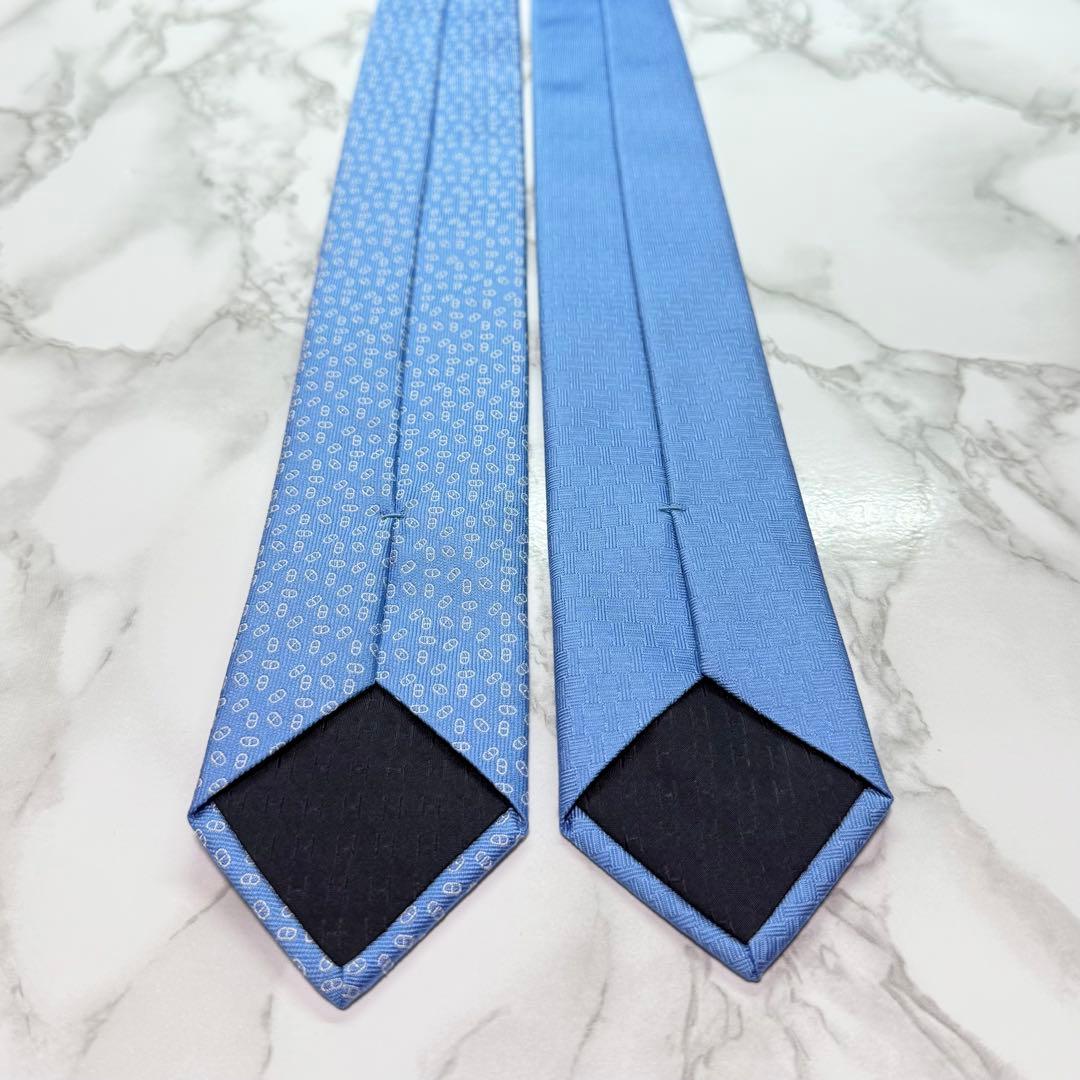 ✨極美品✨ 現行タグ HERMES ネクタイ 2way シルク100% H織タイ