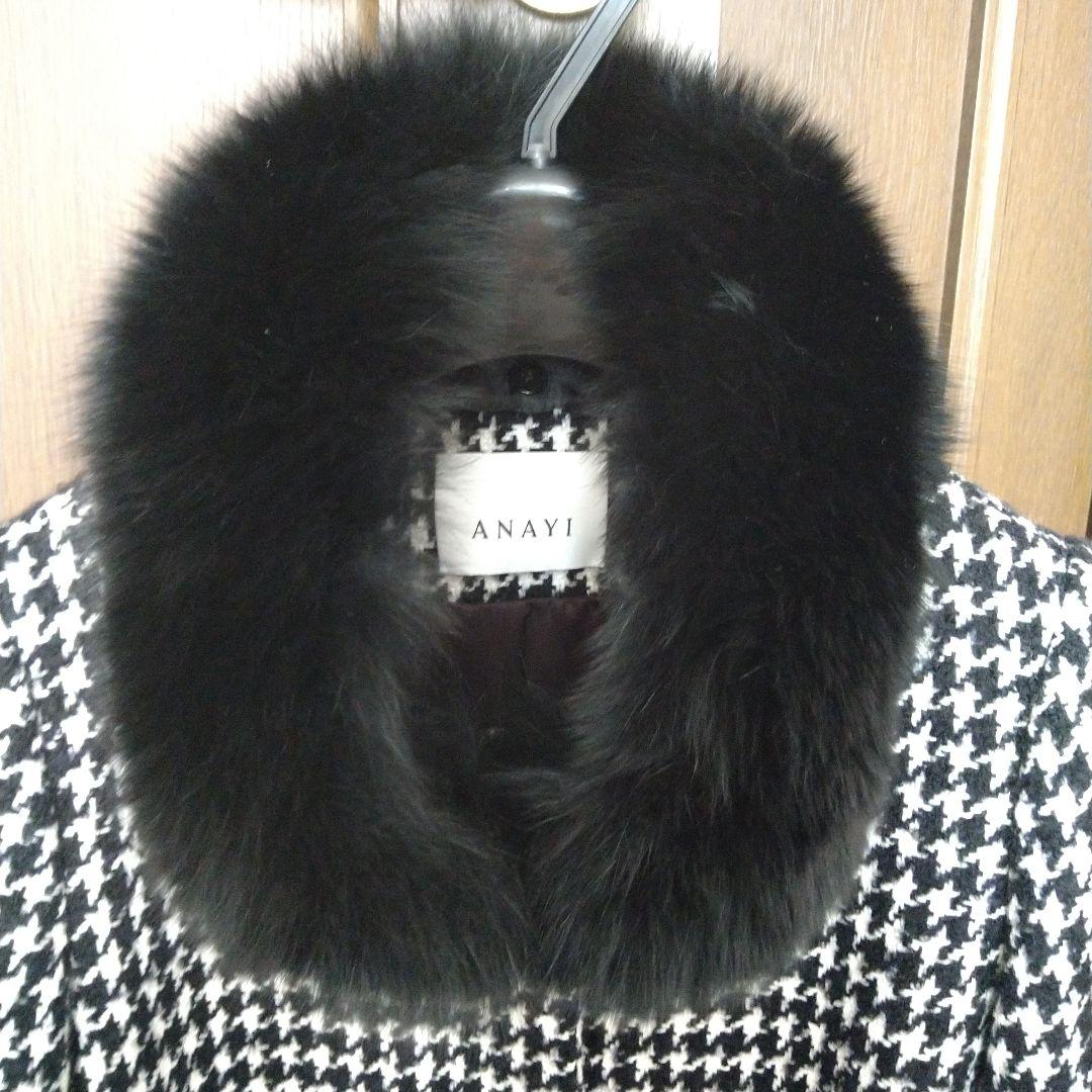 【ANAYI 】ハウンドトゥース ポンチョ風 ショートコート