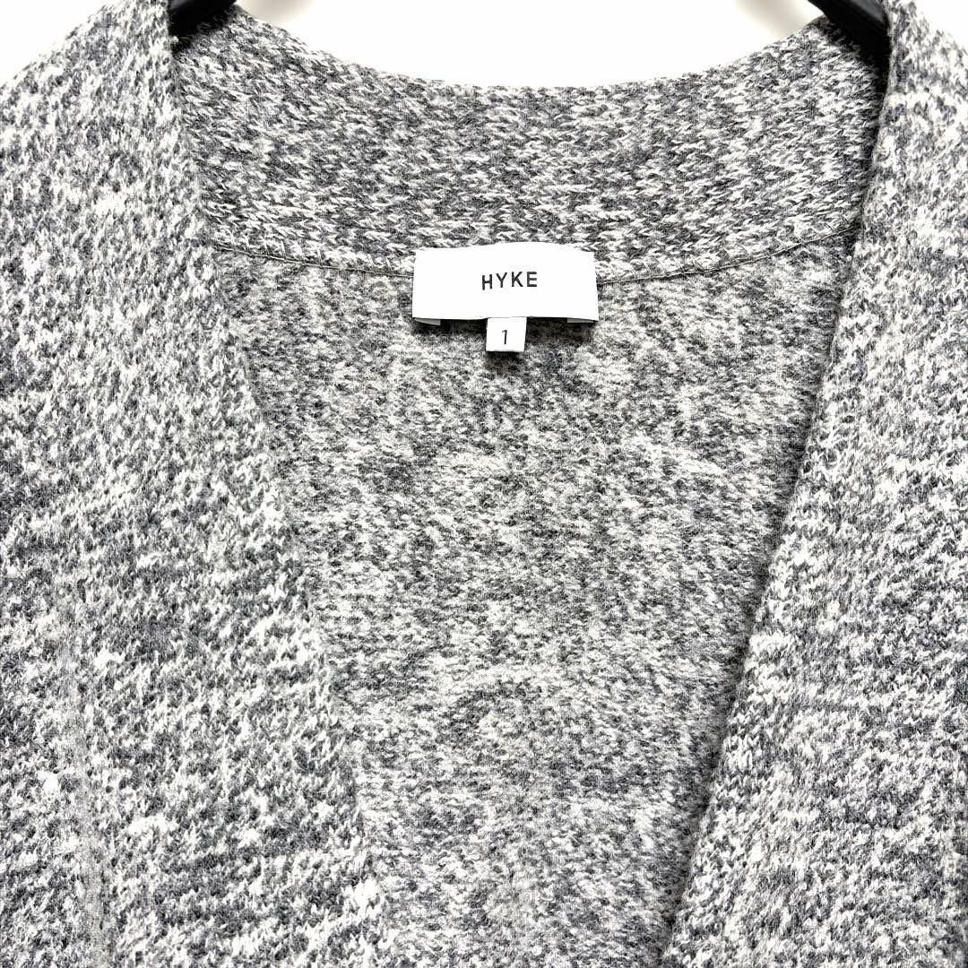 HYKE ハイク　ウール　羊毛100% ノーカラー　ロングコート　サムホール