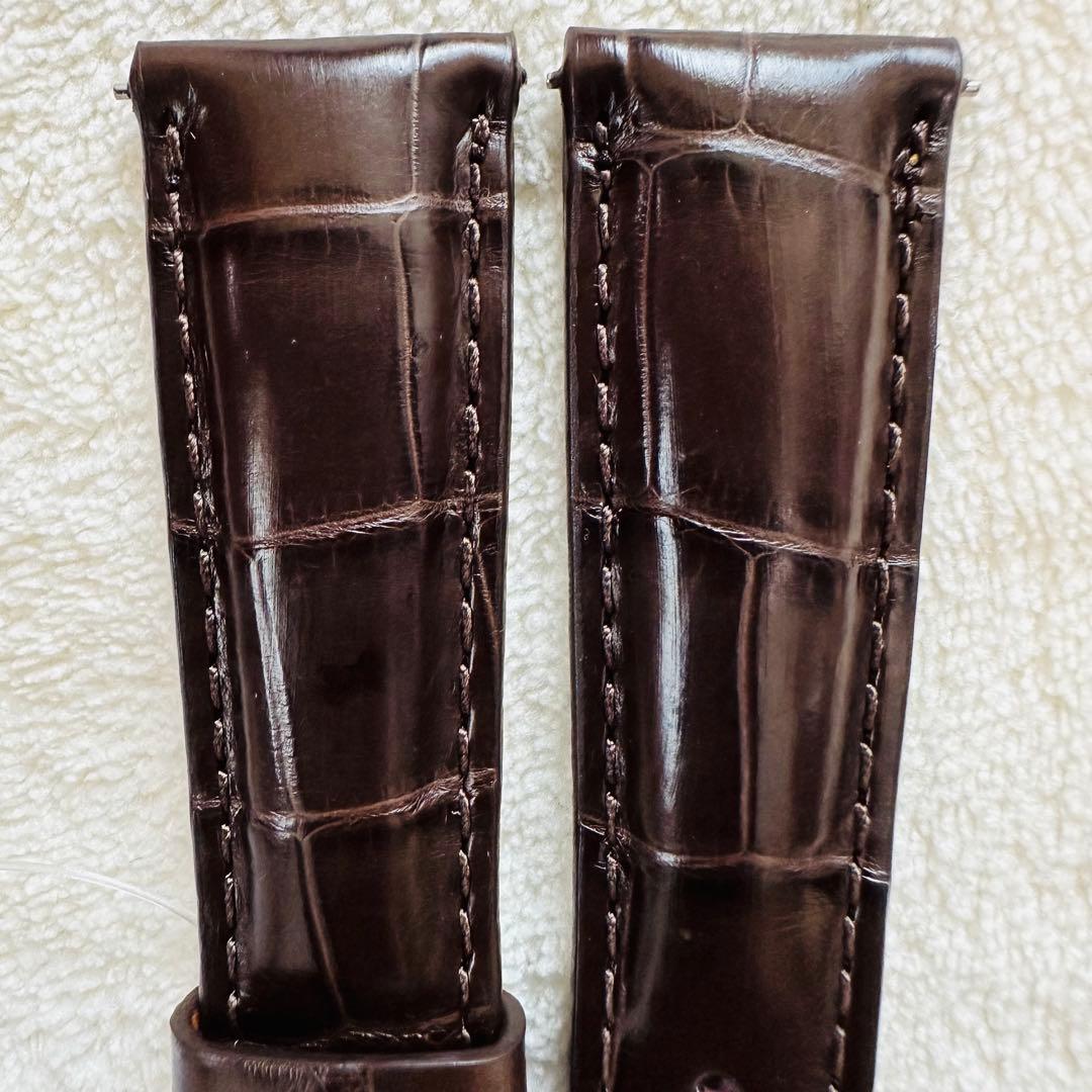 6007#20mm-16mmダークブラウン★本物クロコダイルベルト★スイス製