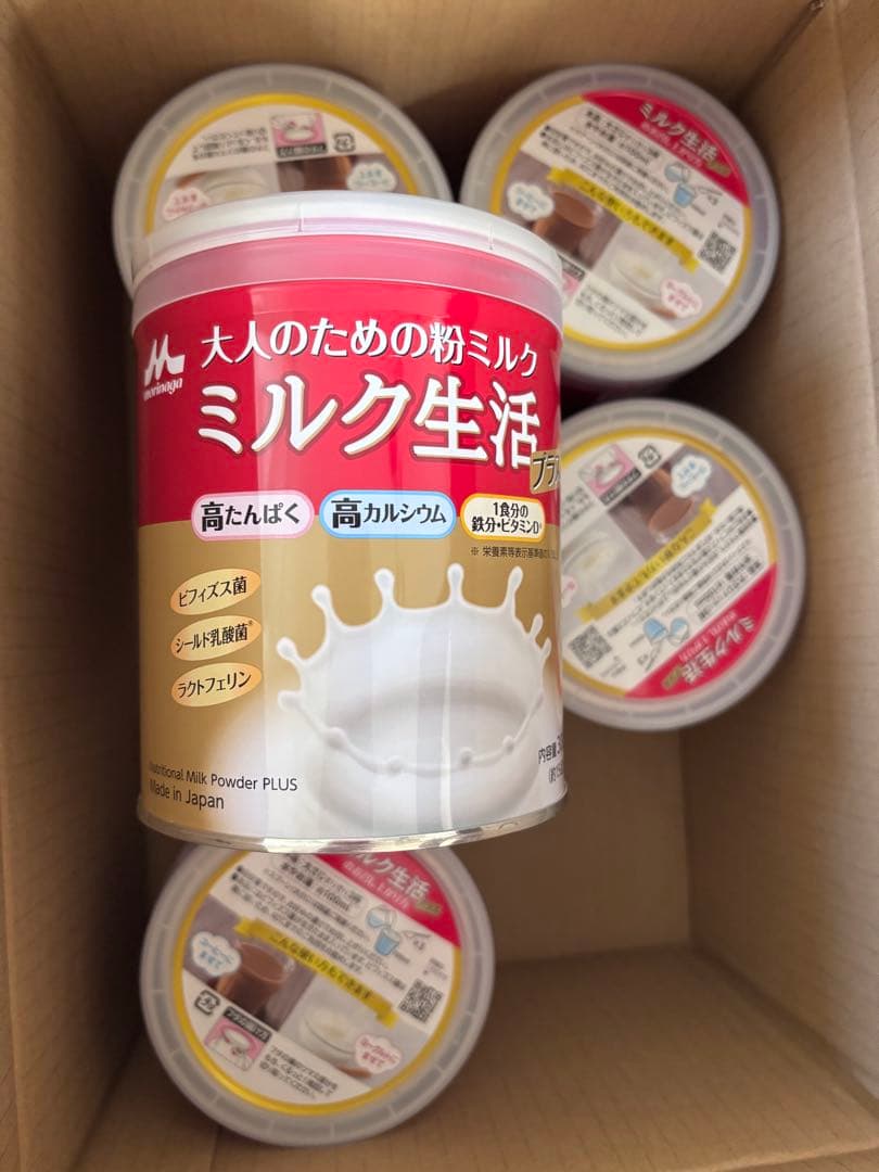 森永乳業 大人のための粉ミルク ミルク生活プラス 300g（6缶）