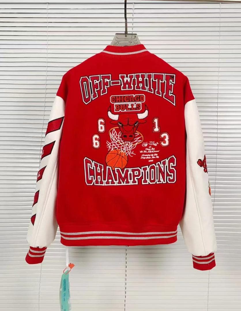 OFF-WHITE スタジャン レッド/ホワイト