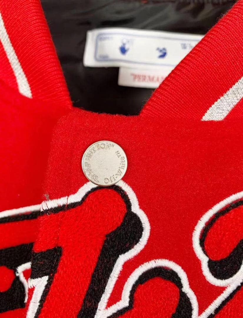 OFF-WHITE スタジャン レッド/ホワイト