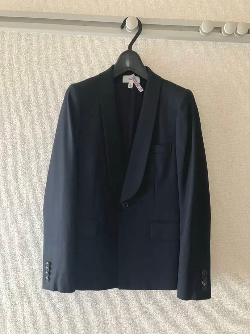 ハイク カシミヤ混　テーラードジャケット ブラック HYKE シングル