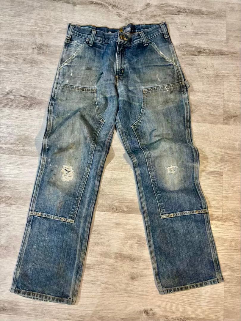 スパム　359 Carhartt ダブルニー デニムB06 フェード極上