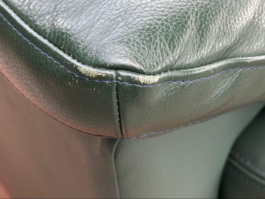 オーダーメイド 本革 ソファ ハイバック グリーン