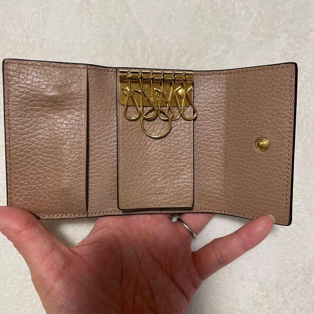 美品　GUCCI キーケース　GG マーモント　スプリーム　PVCレザー 6連