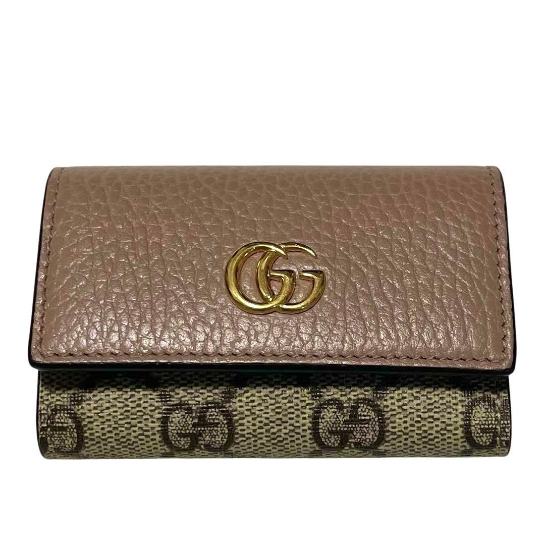 美品　GUCCI キーケース　GG マーモント　スプリーム　PVCレザー 6連