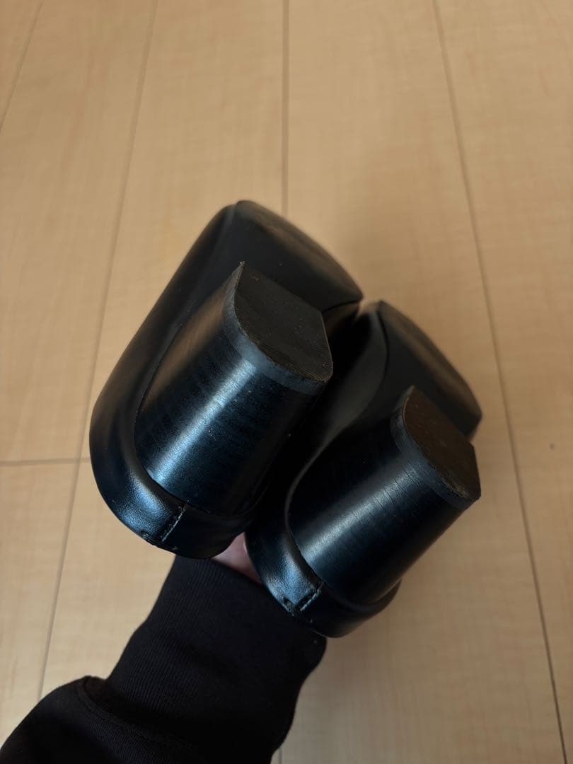 靴 Squaretoe Leather Sabot / 37 / black