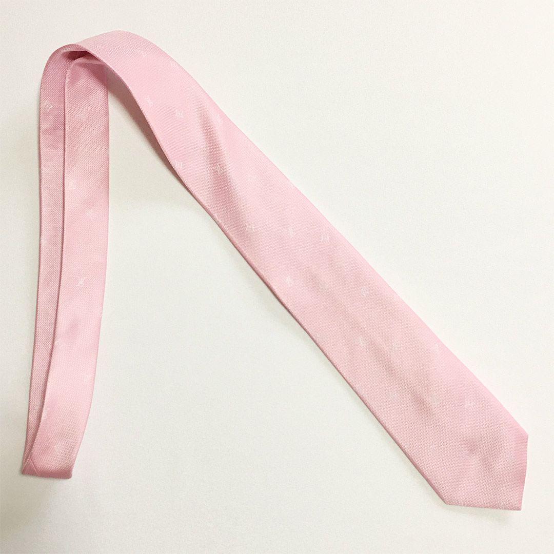 未使用級 ルイヴィトン Louis Vuitton ネクタイ ピンク LV柄