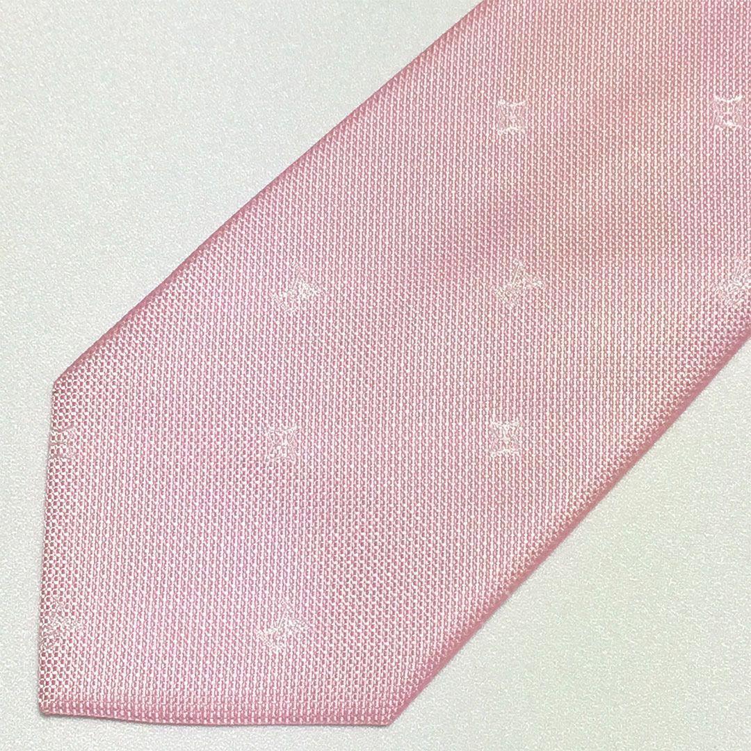 未使用級 ルイヴィトン Louis Vuitton ネクタイ ピンク LV柄