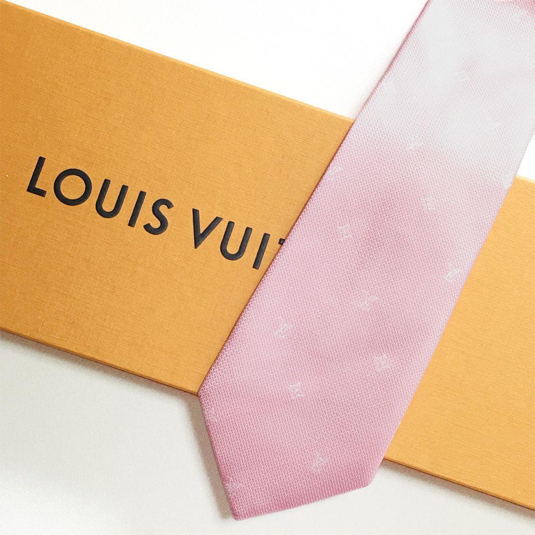 未使用級 ルイヴィトン Louis Vuitton ネクタイ ピンク LV柄