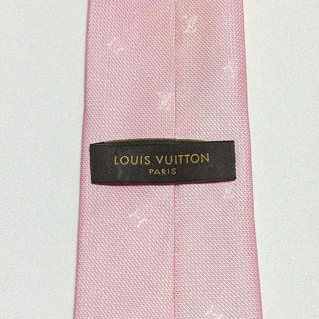 未使用級 ルイヴィトン Louis Vuitton ネクタイ ピンク LV柄