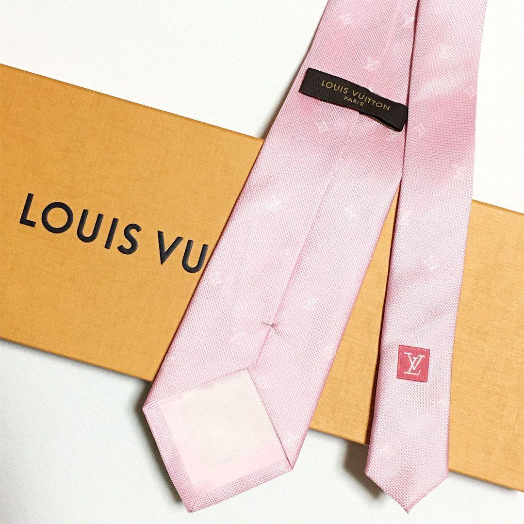 未使用級 ルイヴィトン Louis Vuitton ネクタイ ピンク LV柄