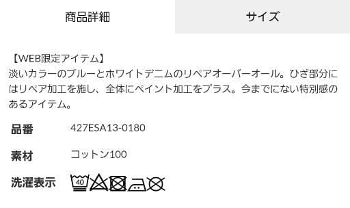 WEB限定完売品!! リペア ペイントオーバーオール