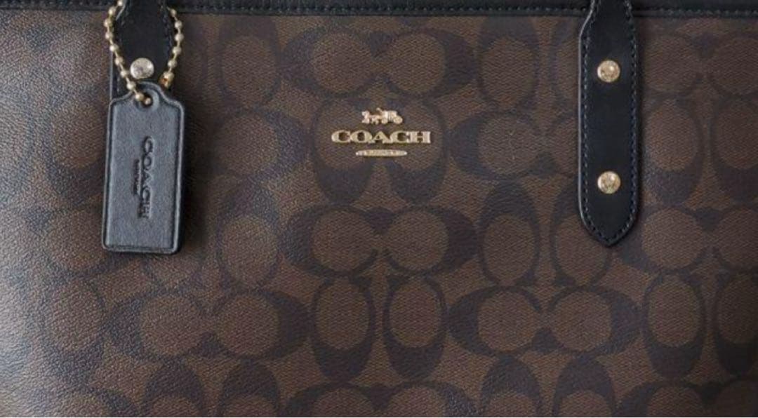 COACH コーチ シグネチャー トートバッグ ブラウン通勤通学に便利人気A4