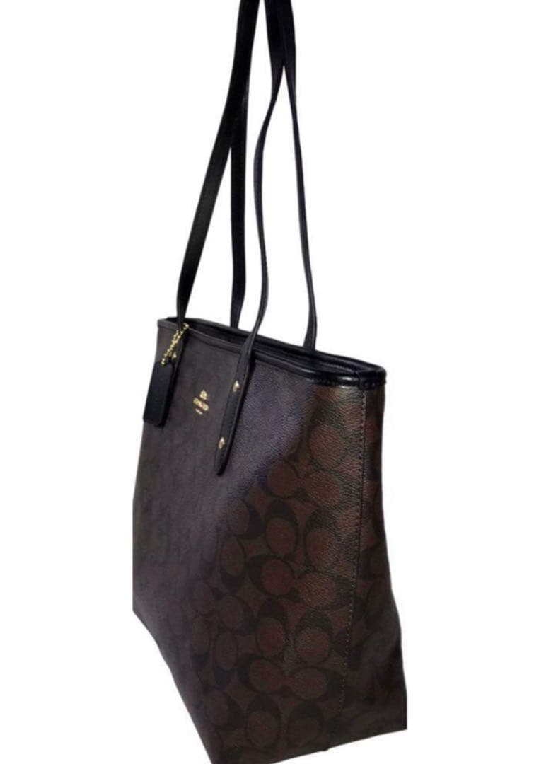 COACH コーチ シグネチャー トートバッグ ブラウン通勤通学に便利人気A4