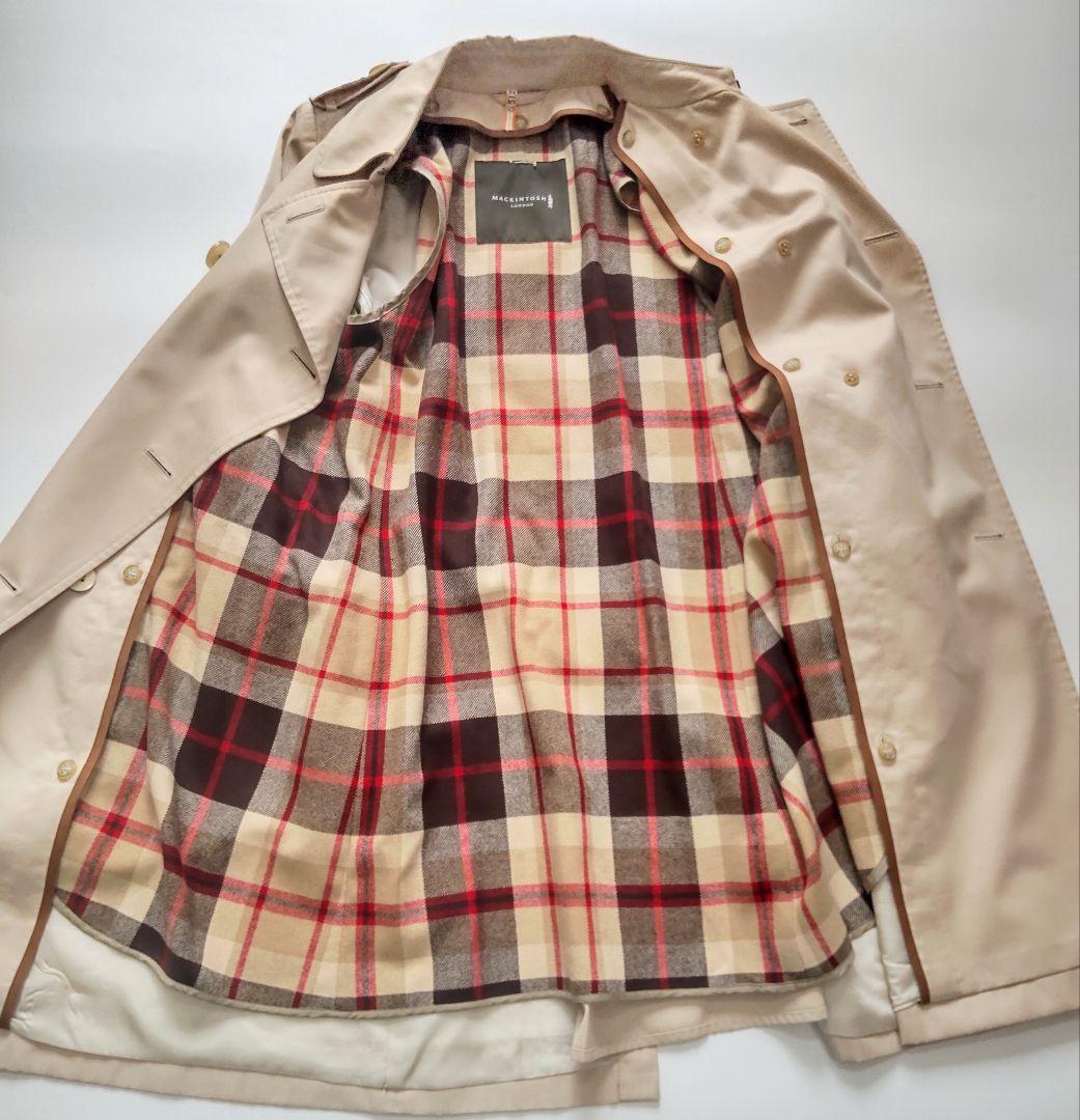 クリーニング済 マッキントッシュ ライナー付 ロングトレンチコート ベージュ38