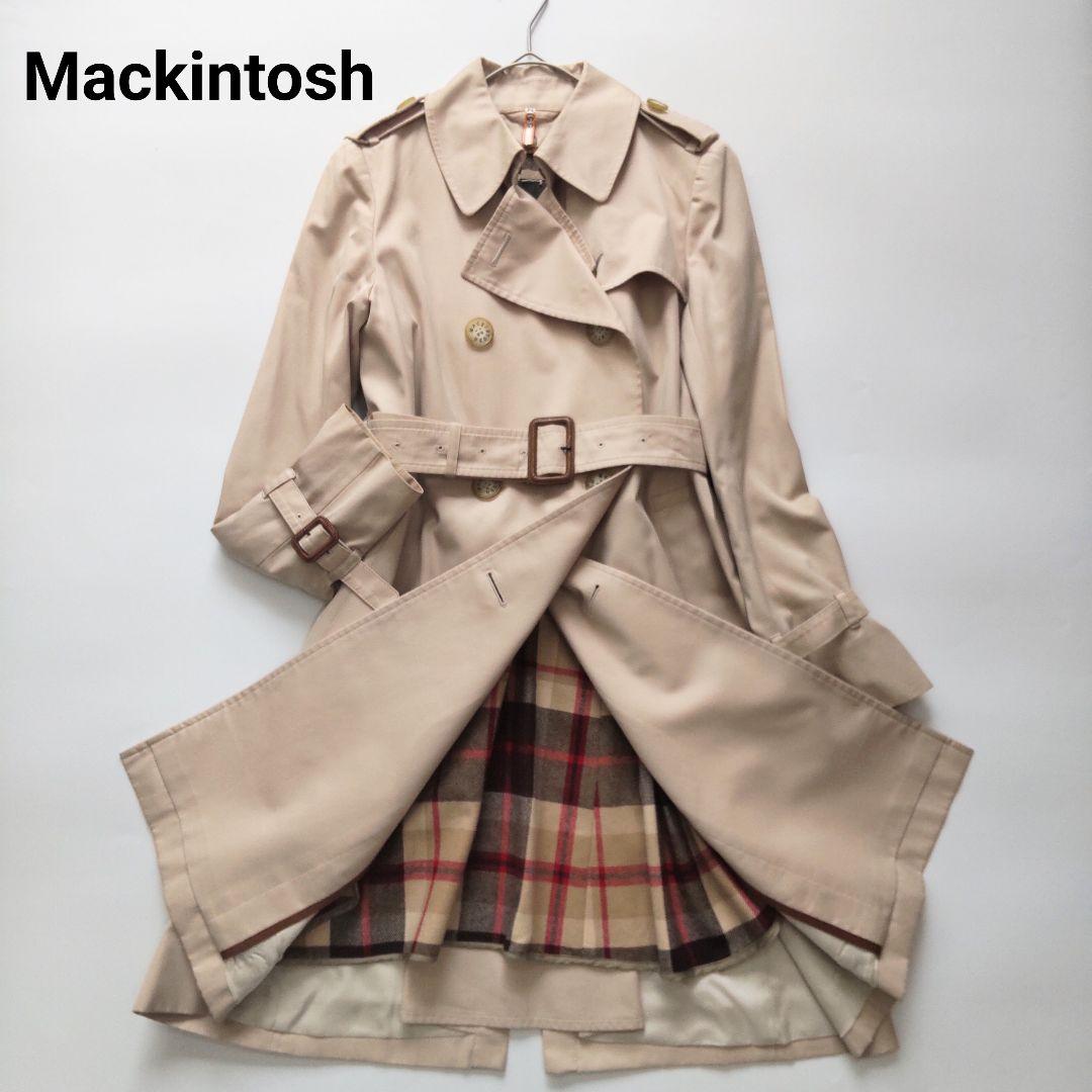 クリーニング済 マッキントッシュ ライナー付 ロングトレンチコート ベージュ38