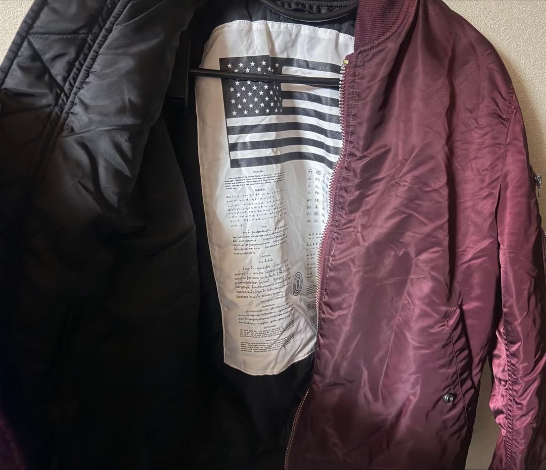 ALPHA MA-1 フライトジャケット リバーシブル　ワインレッドブラック