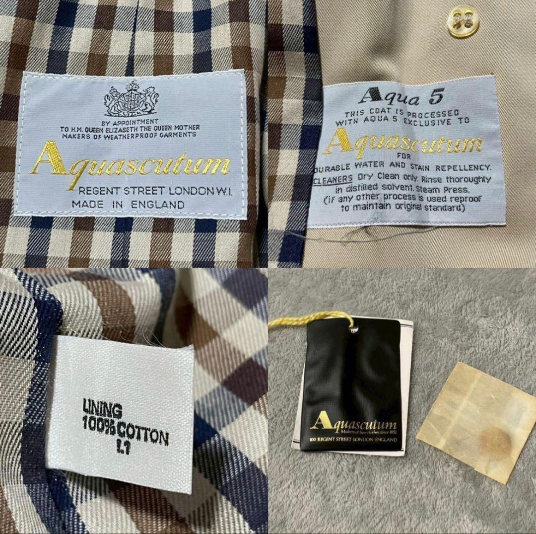 Aquascutam アクアスキュータム トレンチコート チェック コットン