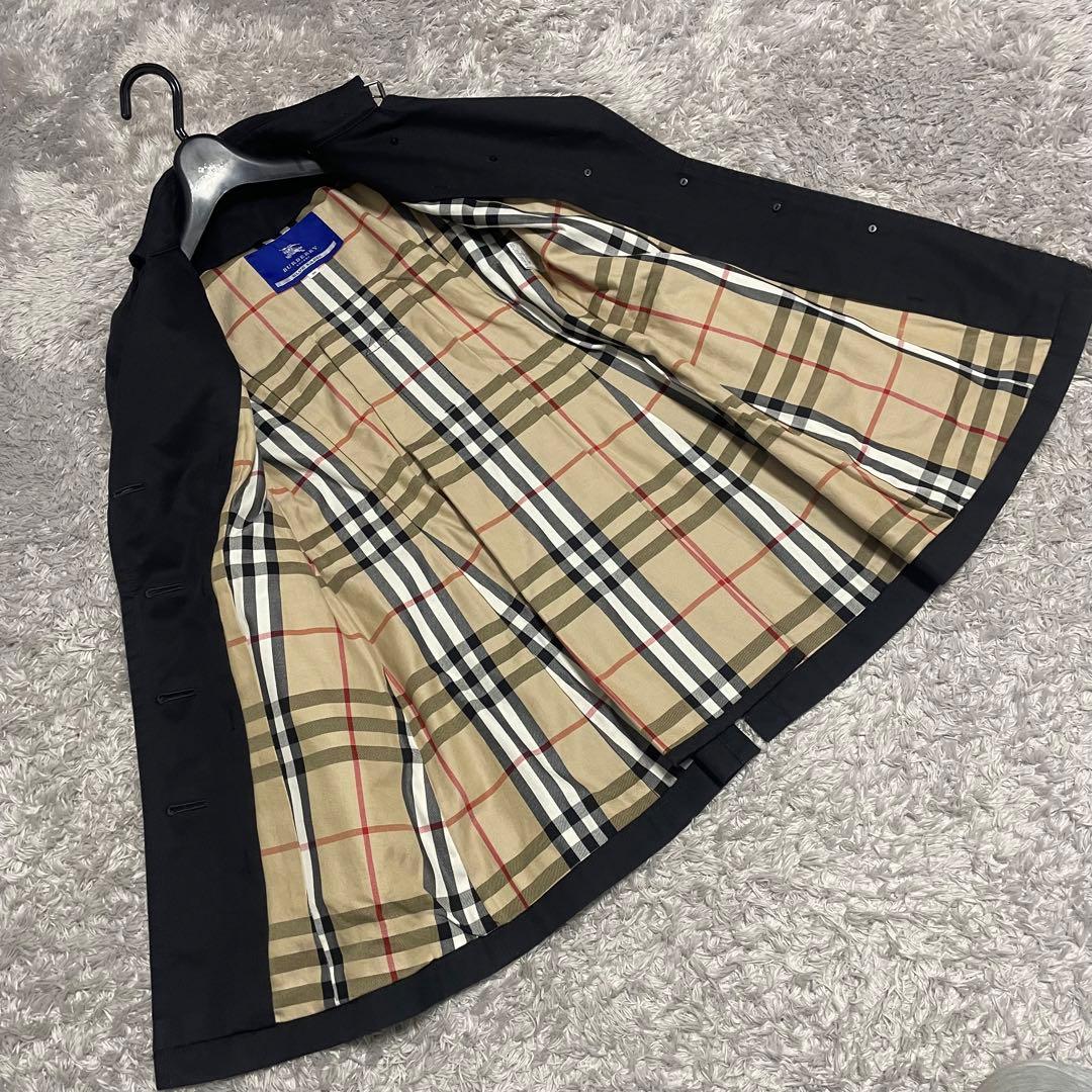 バーバリーブルーレーベル　ノバチェック コート　ブラック サイズ38