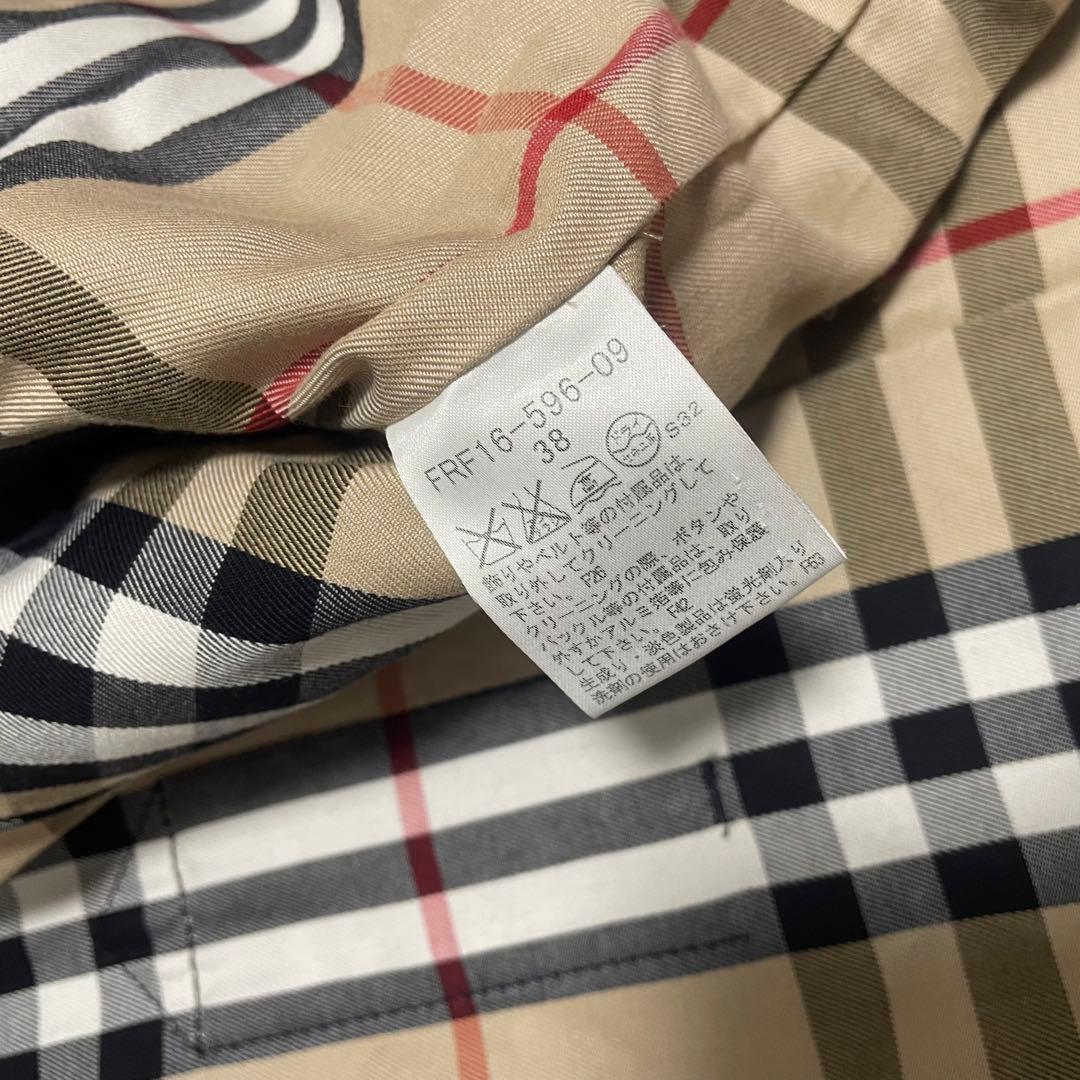 バーバリーブルーレーベル　ノバチェック コート　ブラック サイズ38