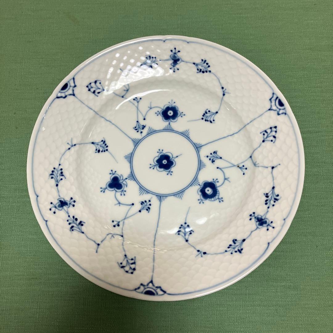 デンマークコペンハーゲンB＆Gの青い花模様の平皿セット6枚