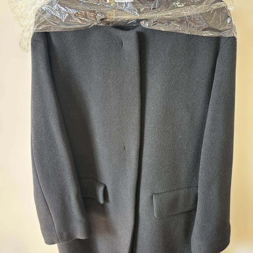 BEAUTY&YOUTH MANTECO ミドルノーカラーコート　ブラック