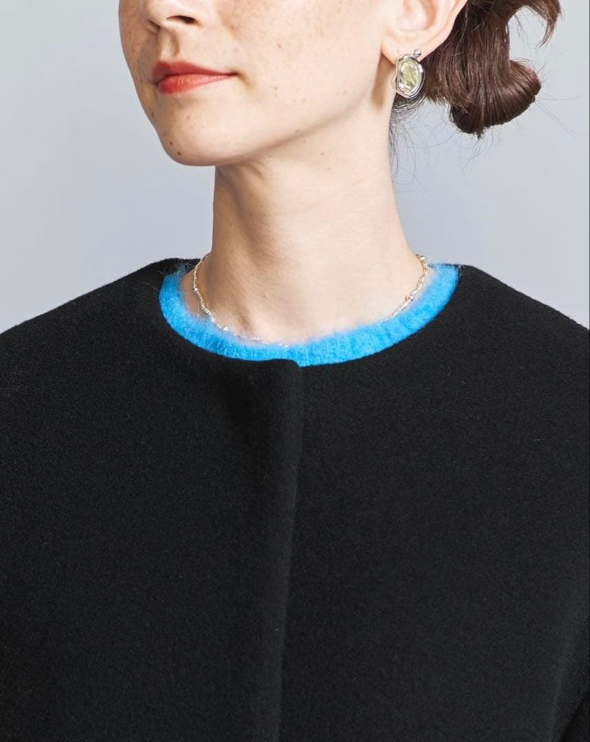 BEAUTY&YOUTH MANTECO ミドルノーカラーコート　ブラック