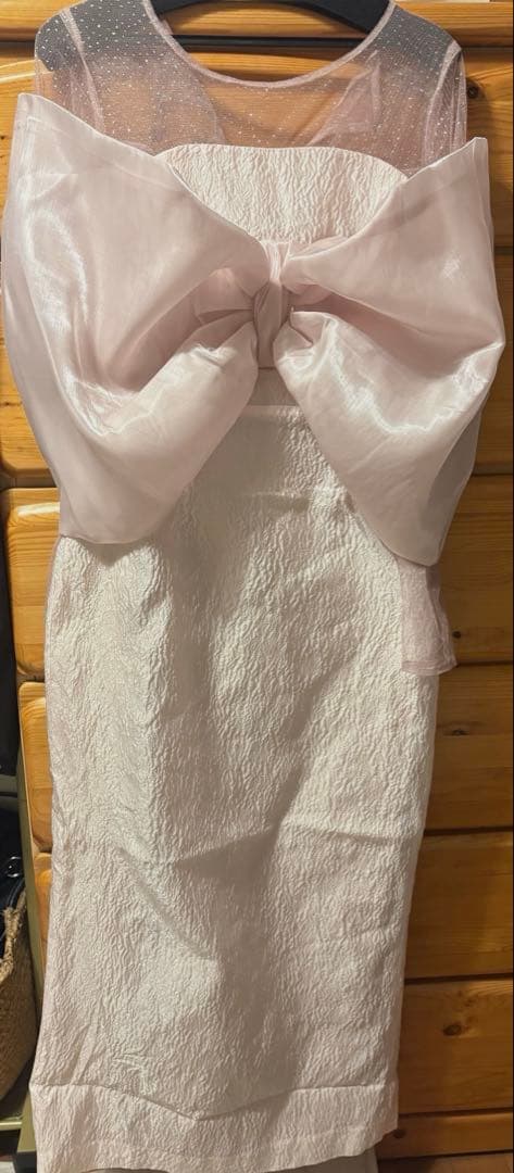 ecmile RIBBON TIGHT DRESS オケージョンドレス　ピンク