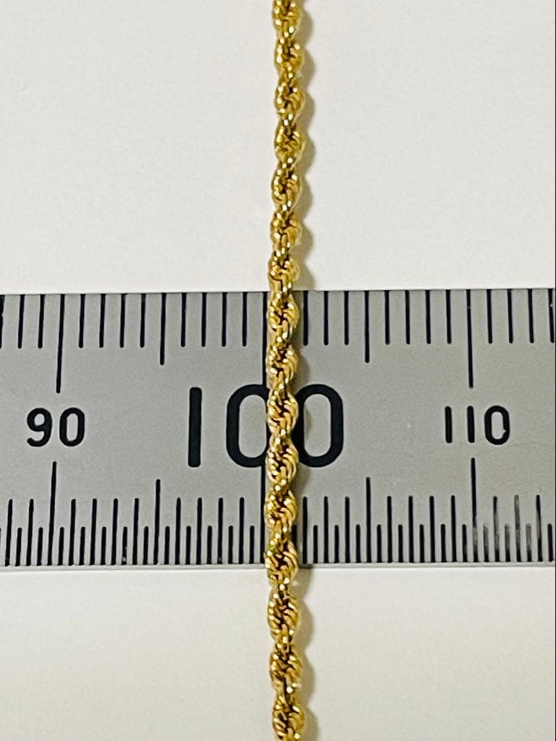 K18イエローゴールド ロープチェーン ネックレス 48cm