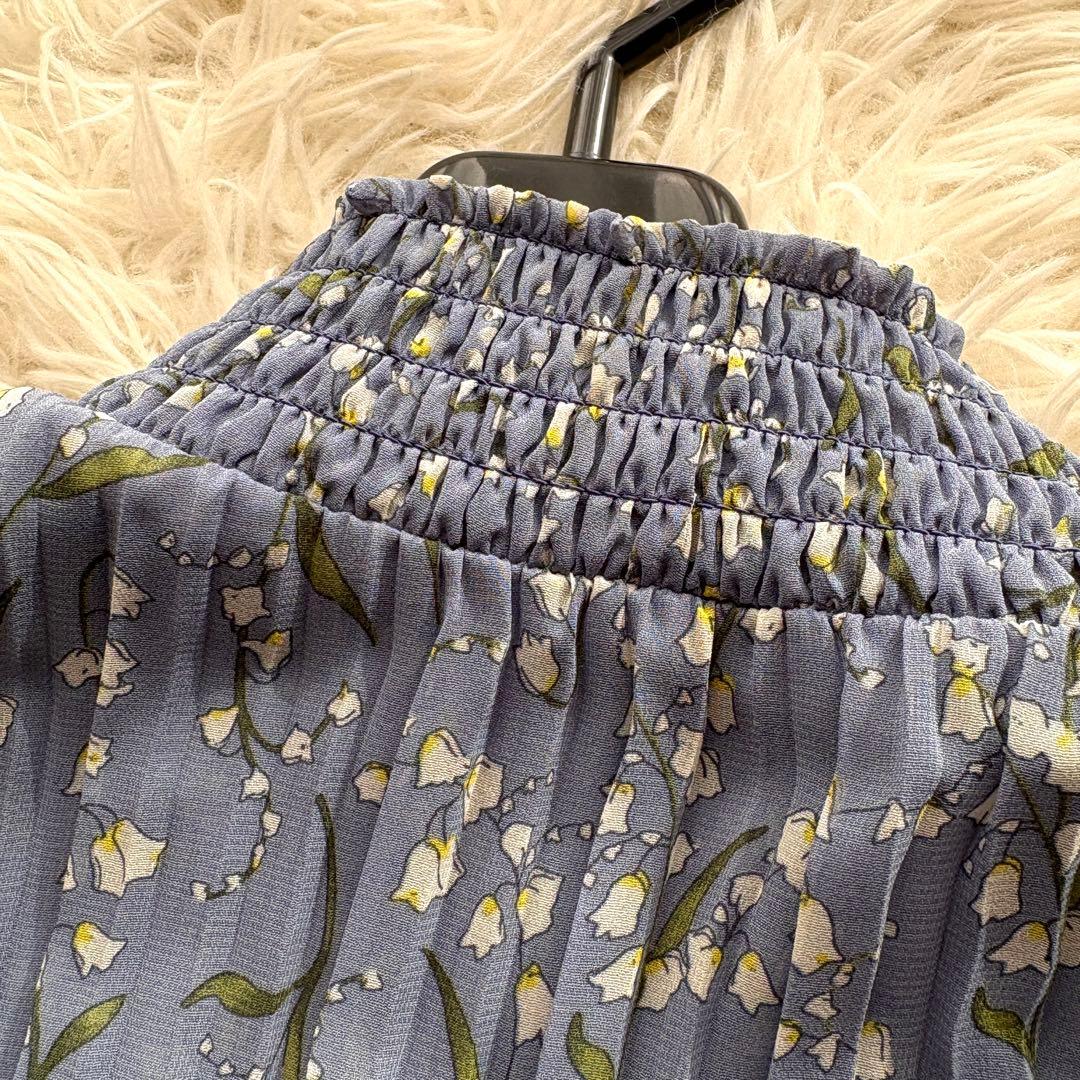 【未使用級】田中みな実着用　ソブ　スズラン柄　シフォンワンピース　プリーツ　36