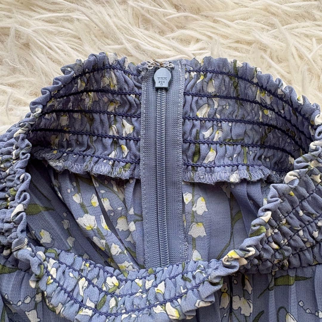 【未使用級】田中みな実着用　ソブ　スズラン柄　シフォンワンピース　プリーツ　36