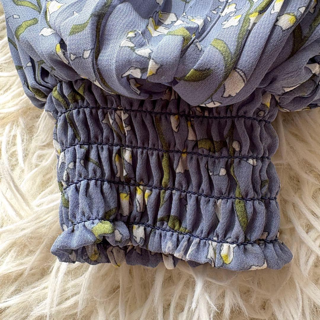 【未使用級】田中みな実着用　ソブ　スズラン柄　シフォンワンピース　プリーツ　36