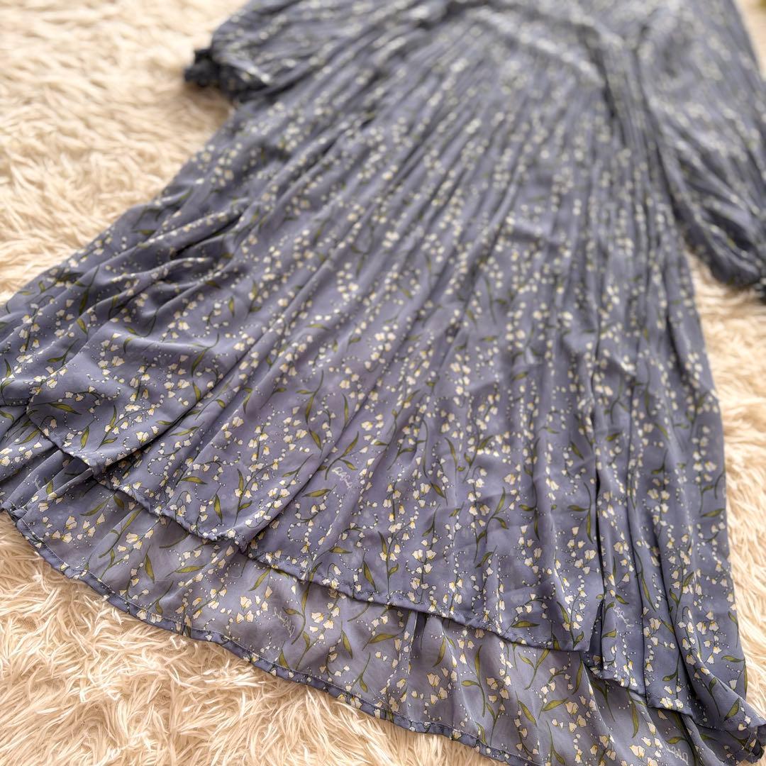 【未使用級】田中みな実着用　ソブ　スズラン柄　シフォンワンピース　プリーツ　36