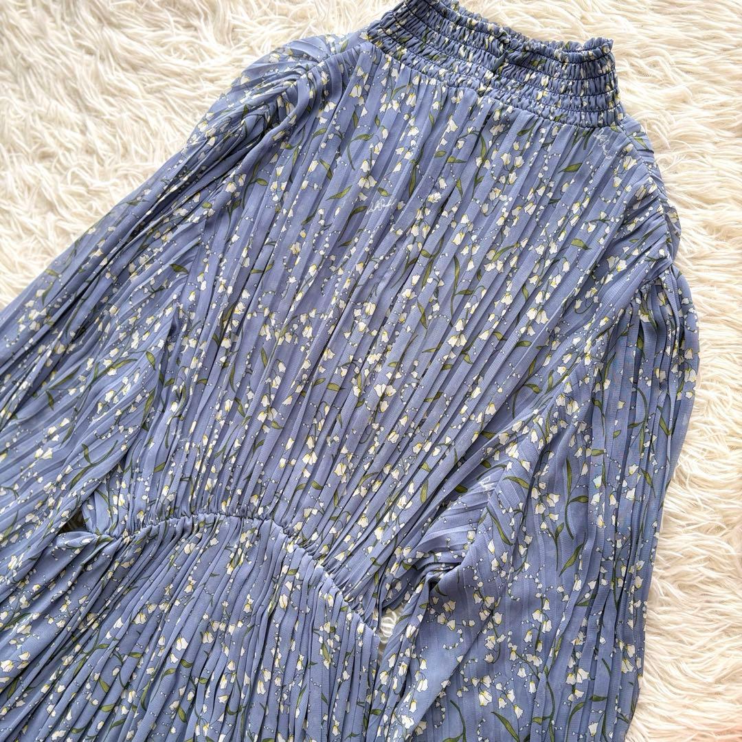 【未使用級】田中みな実着用　ソブ　スズラン柄　シフォンワンピース　プリーツ　36