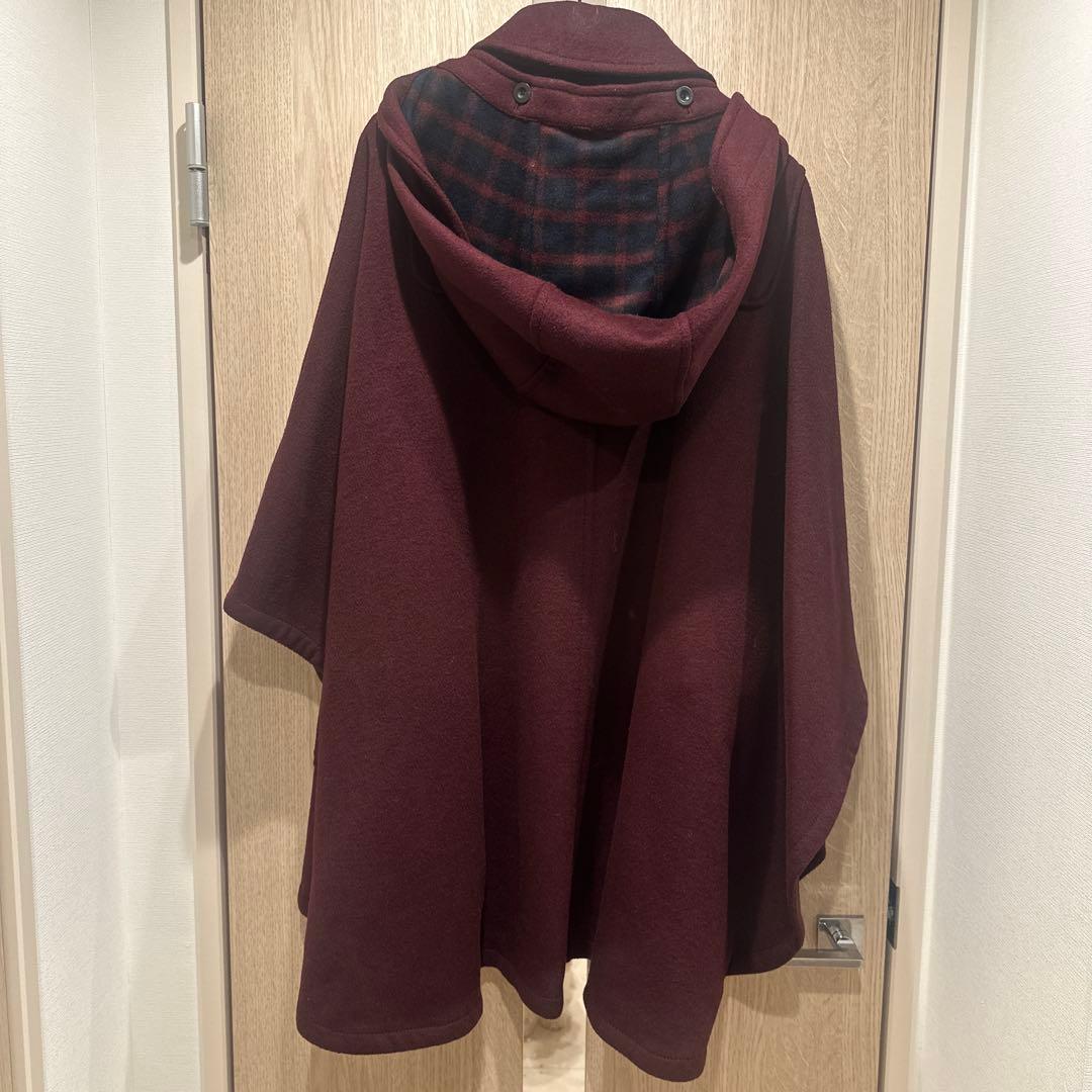 コーチ　ウール　ケープダッフルコート　ボルドーレッド