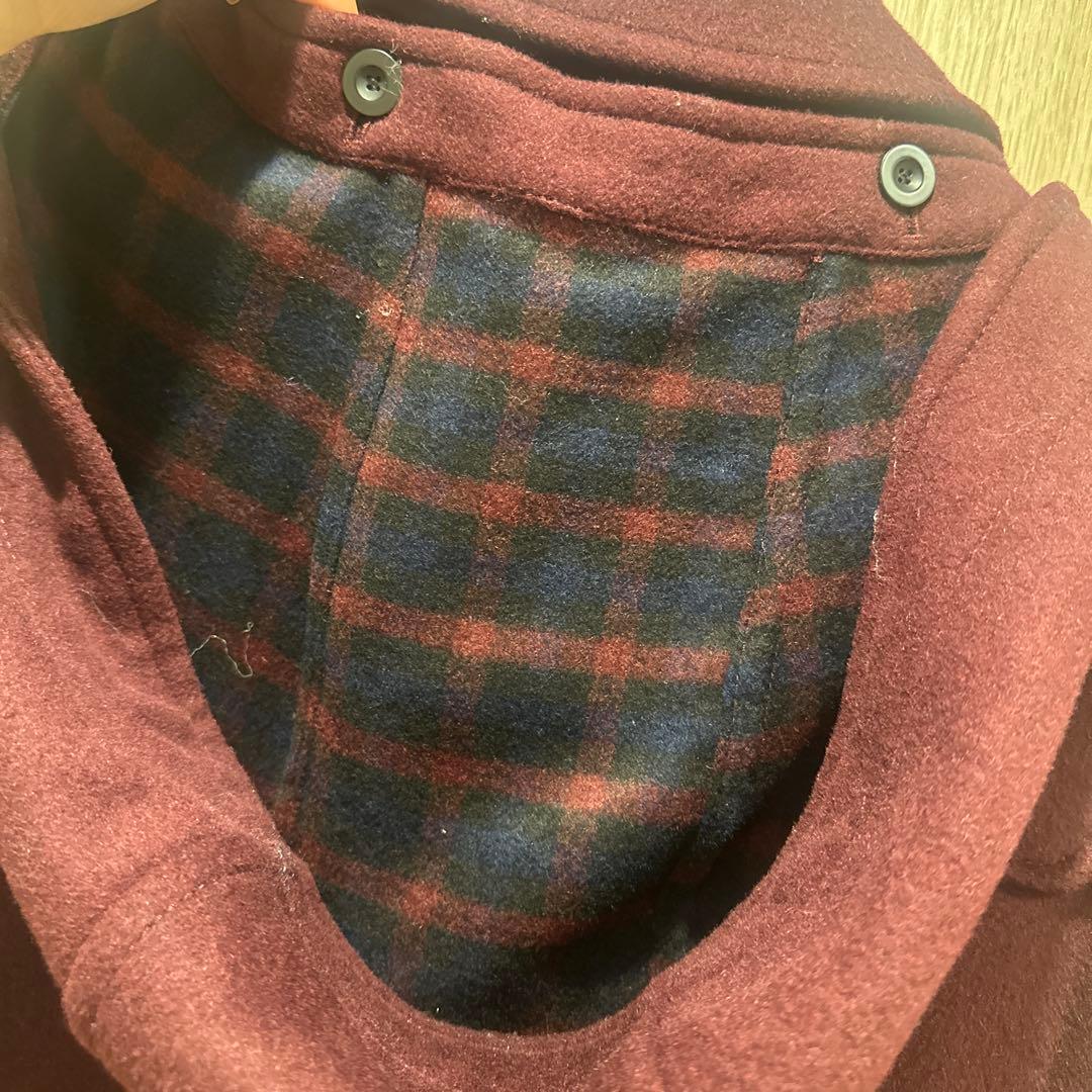 コーチ　ウール　ケープダッフルコート　ボルドーレッド