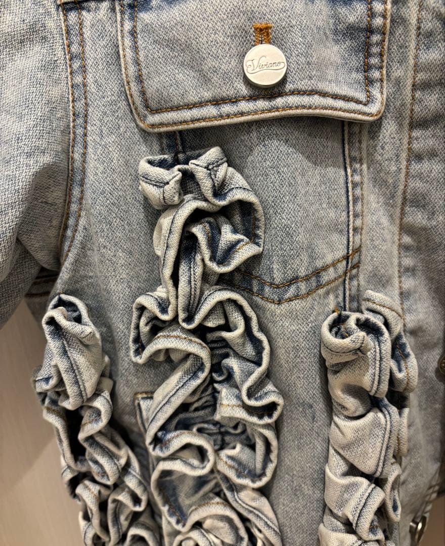 ジャケット・アウター Viviano Ruffle Denim Jacket