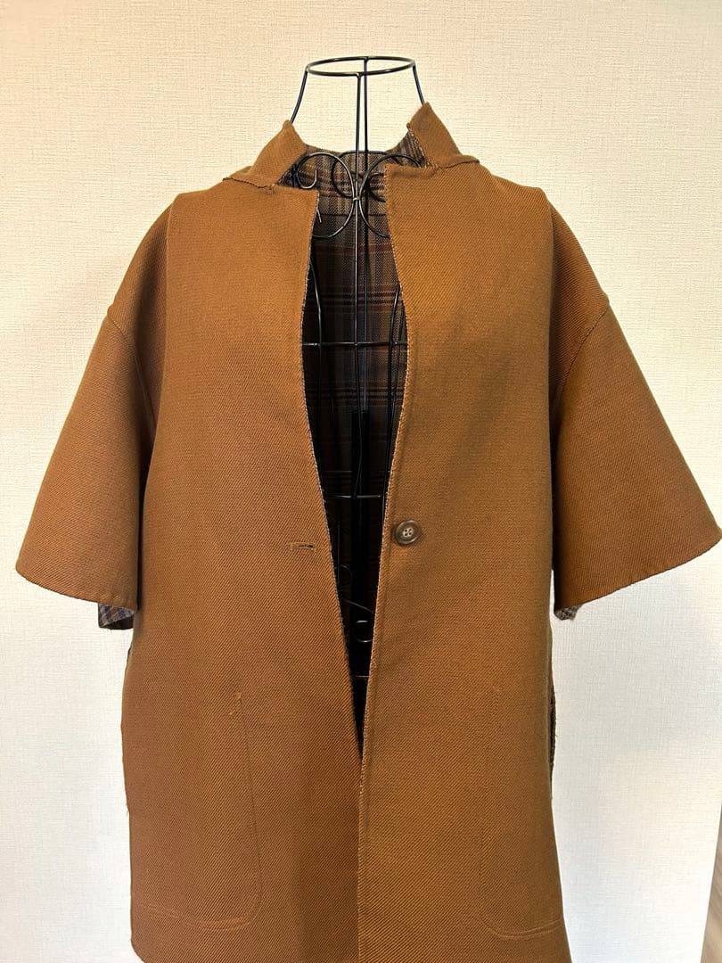 【美品】Ameri VINTAGE リバーシブルポンチョ・ケープコート