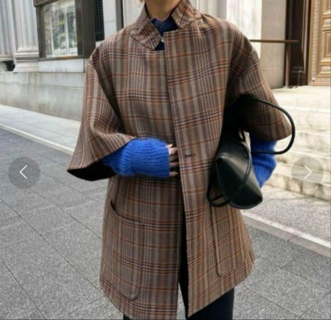 【美品】Ameri VINTAGE リバーシブルポンチョ・ケープコート