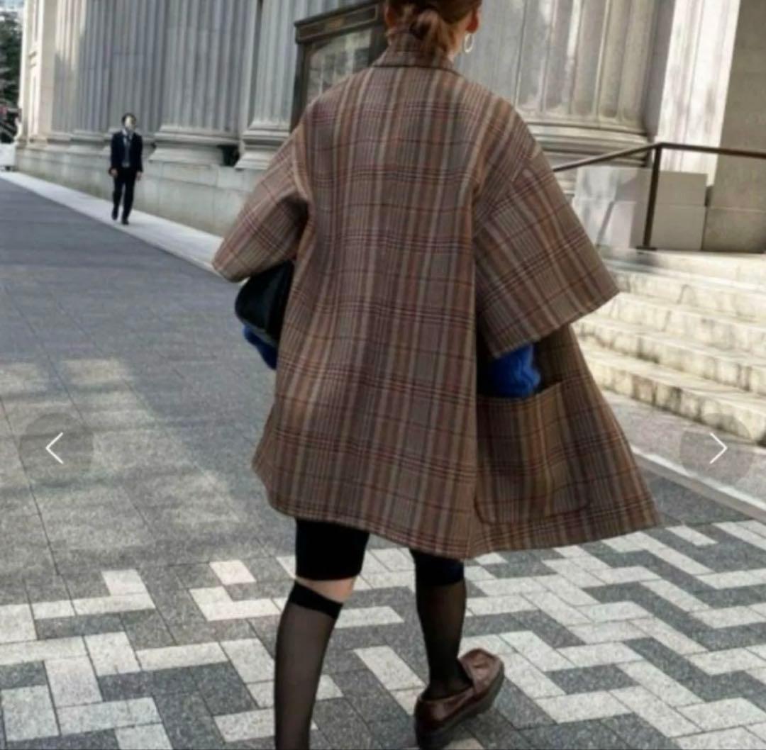 【美品】Ameri VINTAGE リバーシブルポンチョ・ケープコート