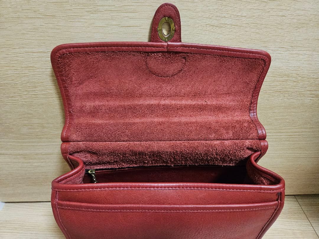 オールドコーチ レザー 赤 ショルダーバッグ willis 9927