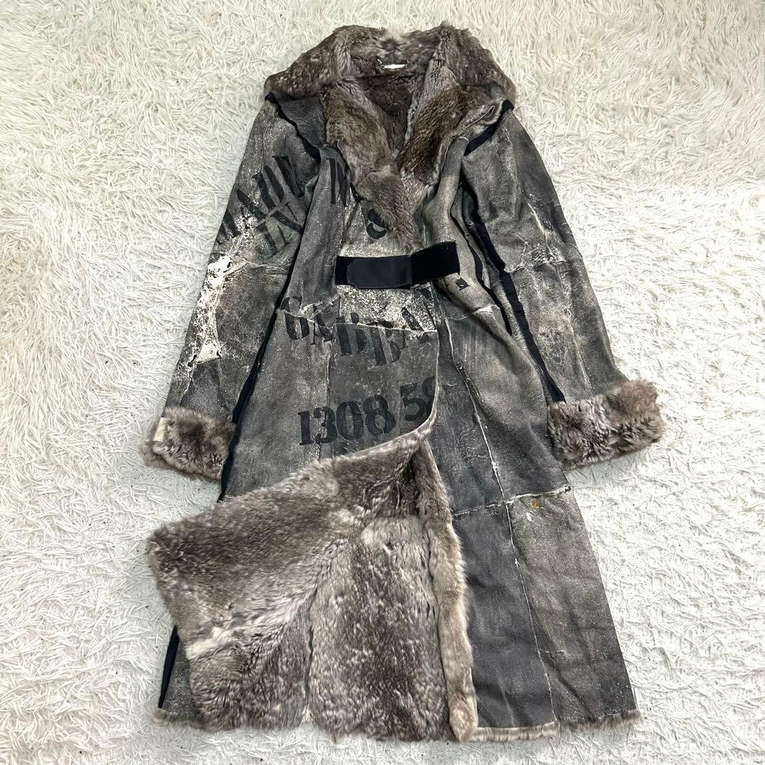 17539✨Y2K ドルチェ＆ガッバーナ ラパン ラビットファーコート プリント