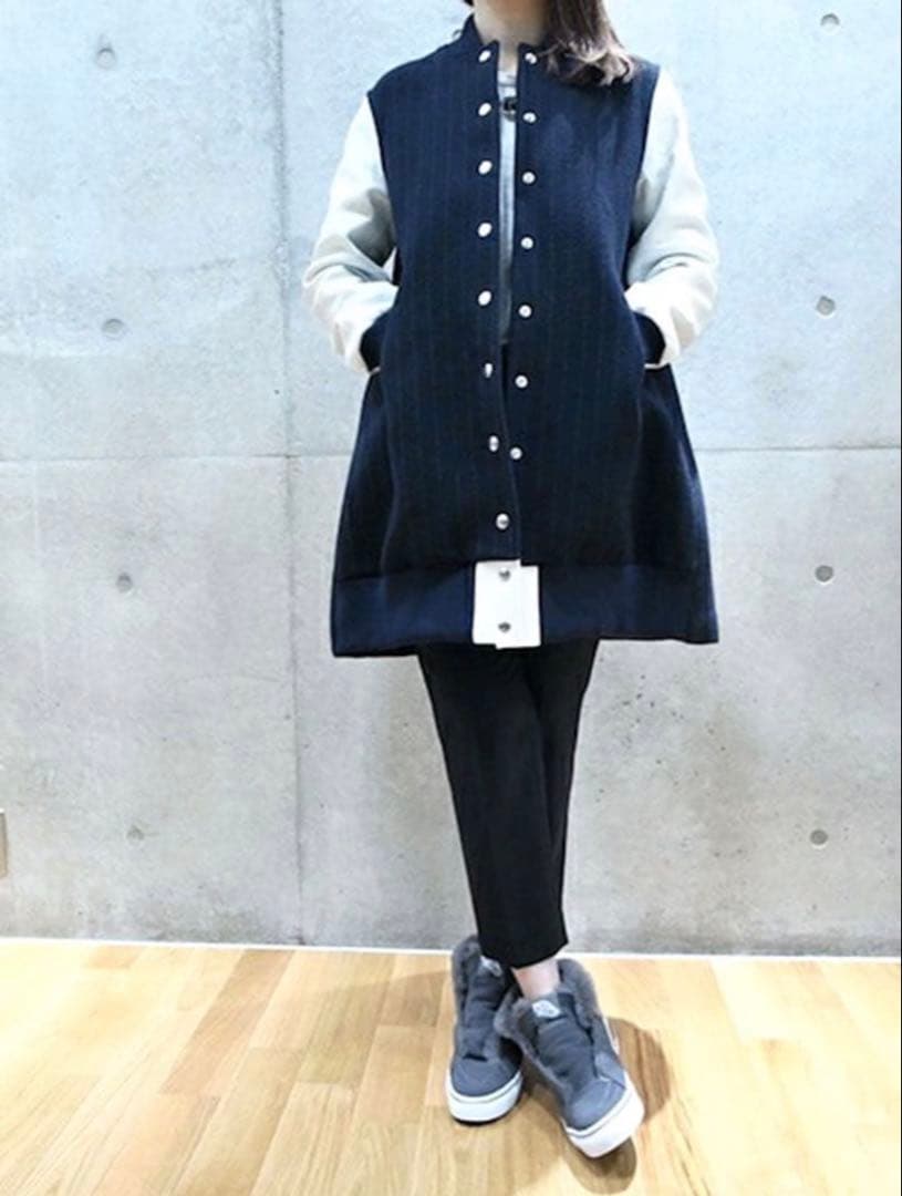 sacai luckスタジャンフレアコート 定価9万4000円 サカイラック