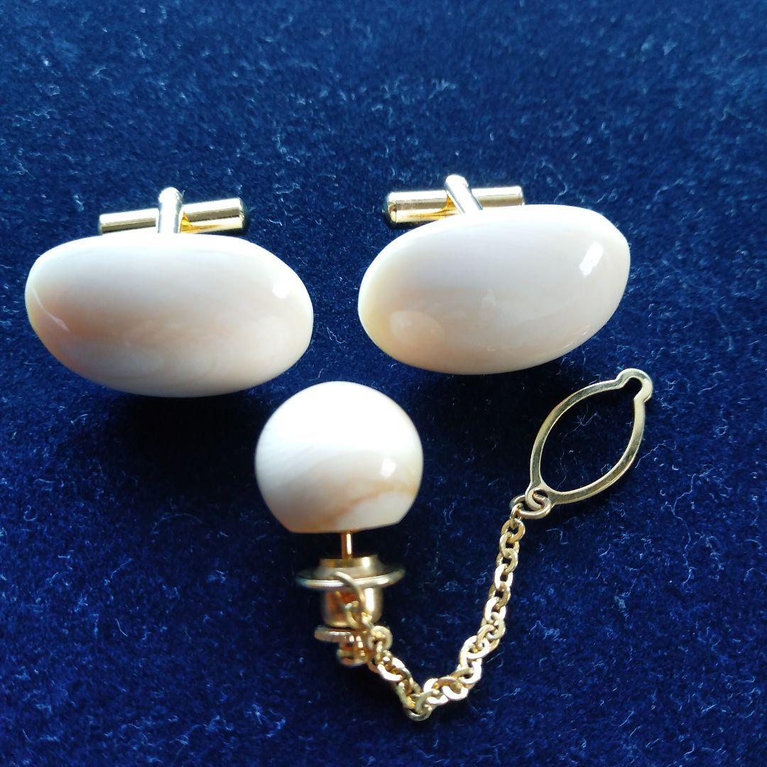 鯨歯　マッコウクジラ　カウス・ネクタイピン10セット（箱なし）①