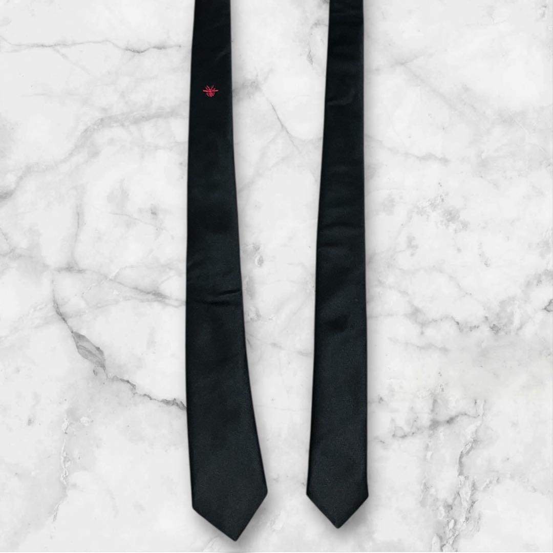 Dior ディオールオム　ネクタイ　bee　ソリッド　ナロータイ